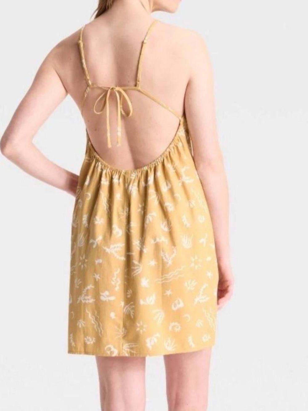 a new day tan/yellow cotton mini dress